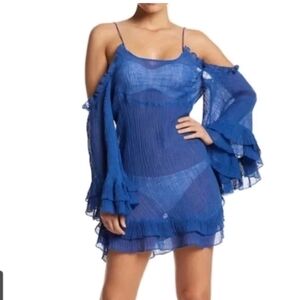 RED CARTER XS cold shoulder swimsuit beach coverup dress tunic  top, New W/tags!